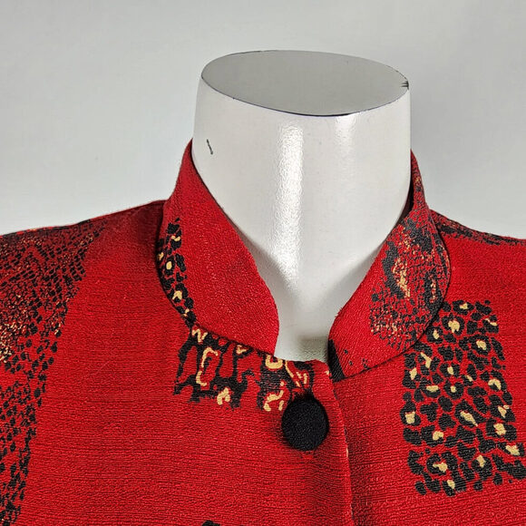 Vintage Jessica Red Button Up Long Blazer Jacket Size 8 - Picture 3 of 10